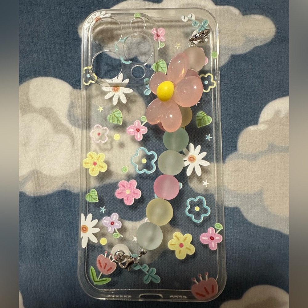 NEW IPhone 14 Pro Max Flowery Pink Bling Protection Case